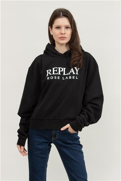 Replay Over Kadın Kapüşonlu Sweatshirt