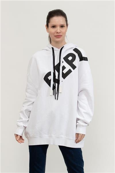 Replay Over Kadın Kapüşonlu Sweatshirt