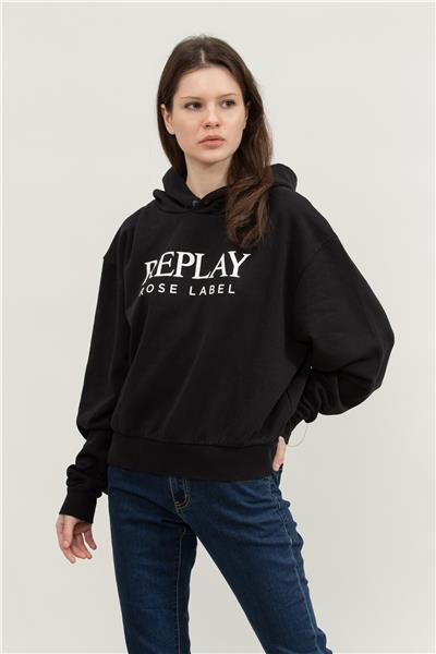 Replay Over Kadın Kapüşonlu Sweatshirt