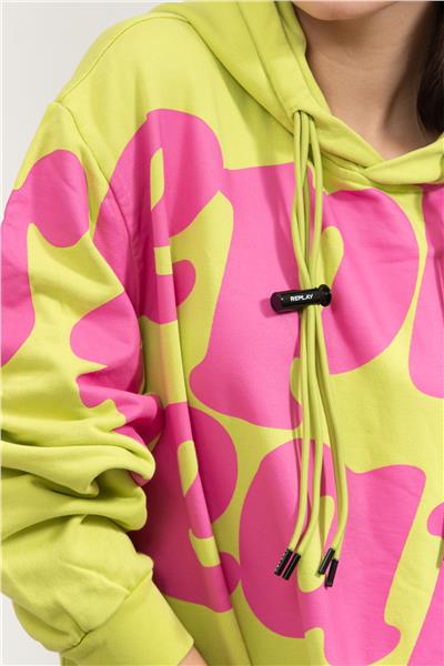 Replay Over Kadın Kapüşonlu Sweatshirt
