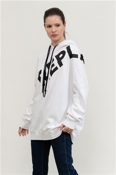 Replay Over Kadın Kapüşonlu Sweatshirt