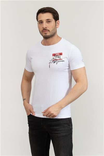 Replay Regular Erkek Bisiklet Yaka T-Shirt Beyaz
