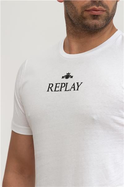 Replay Regular Erkek Bisiklet Yaka T-Shirt Beyaz
