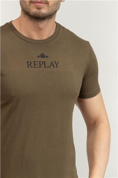 Replay Regular Erkek Bisiklet Yaka T-Shirt Yeşil