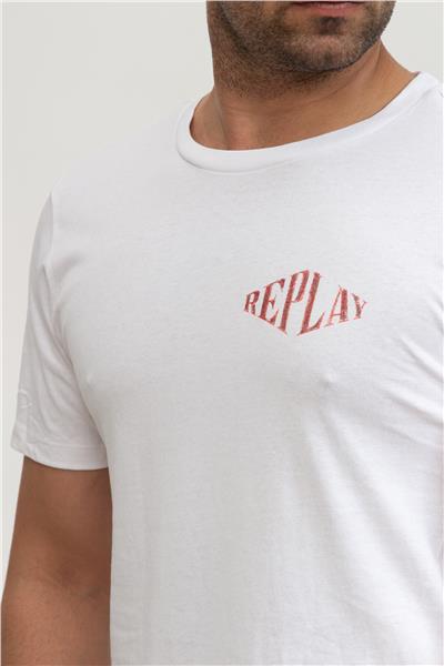 Replay Regular Erkek Bisiklet Yaka T-Shirt Beyaz