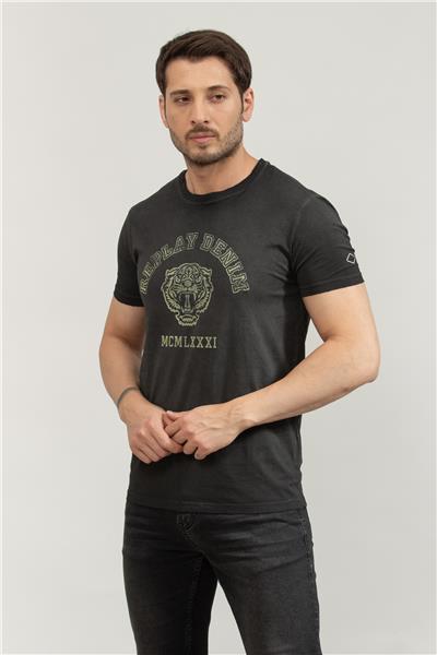 Replay Regular Erkek Bisiklet Yaka T-Shirt Siyah