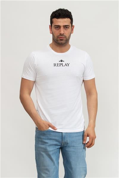 Replay Regular Erkek Bisiklet Yaka T-Shirt Beyaz