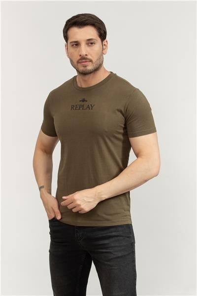 Replay Regular Erkek Bisiklet Yaka T-Shirt Yeşil