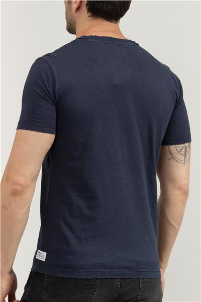 Replay Regular Erkek Bisiklet Yaka T-Shirt Mavi