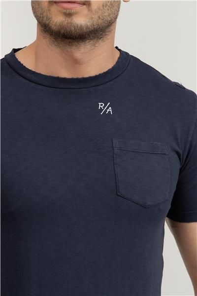 Replay Regular Erkek Bisiklet Yaka T-Shirt Mavi