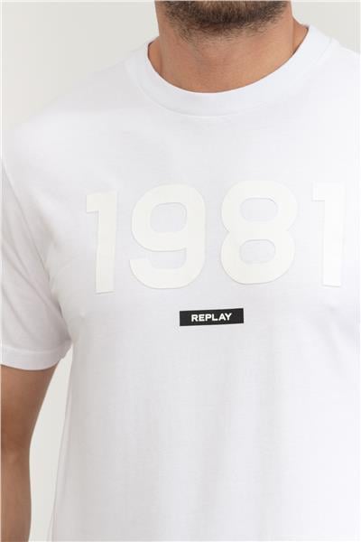 Replay Regular Erkek Bisiklet Yaka T-Shirt Beyaz