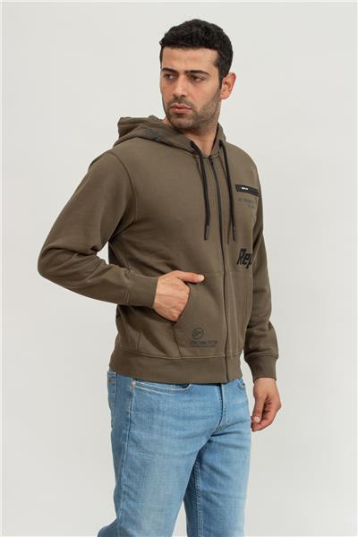 Replay Regular Erkek Fermuarlı Sweatshirt