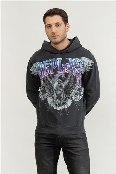 Replay Regular Erkek Kapüşonlu Sweatshirt