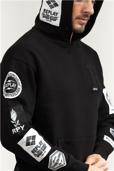 Replay Regular Erkek Kapüşonlu Sweatshirt