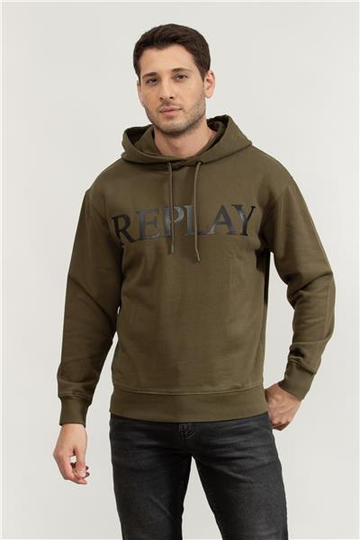 Replay Relaxed Erkek Kapüşonlu Sweatshirt