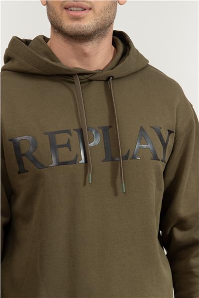 Replay Relaxed Erkek Kapüşonlu Sweatshirt