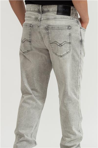Replay Sandot Relaxed Tapered Erkek Jean Pantolon Gri