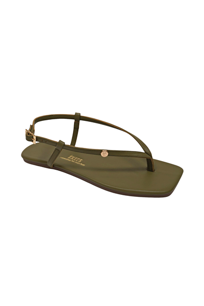 Tkees Kadın Parmak Arası Yeşil Metal Logo Sandalet