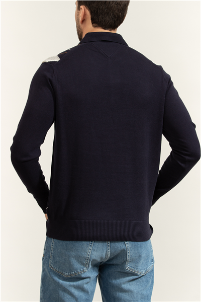 Tommy Hilfiger Argyle LS Rugby Erkek Triko