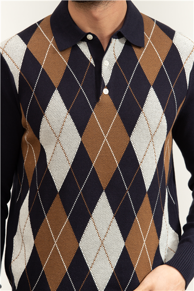 Tommy Hilfiger Argyle LS Rugby Erkek Triko