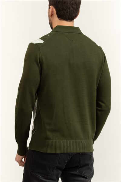 Tommy Hilfiger Argyle LS Rugby Erkek Triko