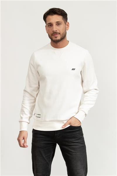 Tommy Hilfiger Best Essentials Erkek Bisiklet Yaka Sweatshirt Beyaz