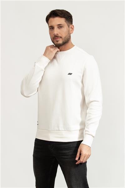 Tommy Hilfiger Best Essentials Erkek Bisiklet Yaka Sweatshirt Beyaz