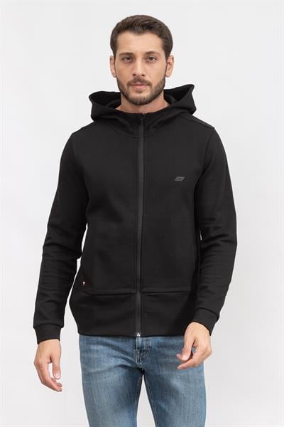 Tommy Hilfiger Best Essentials Fz Hoody Erkek Fermuarlı Sweatshirt Siyah
