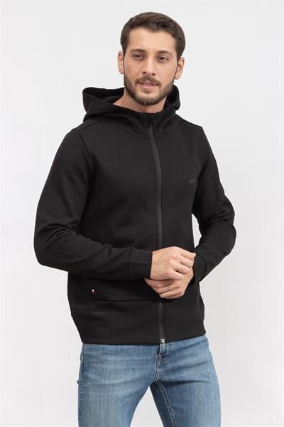 Tommy Hilfiger Best Essentials Fz Hoody Erkek Fermuarlı Sweatshirt Siyah