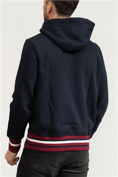 Tommy Hilfiger Bold Global Erkek Kapüşonlu Sweatshirt Mavi