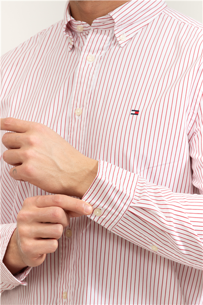 Tommy Hilfiger Core Hairline Poplin RF Shirt Erkek Gömlek
