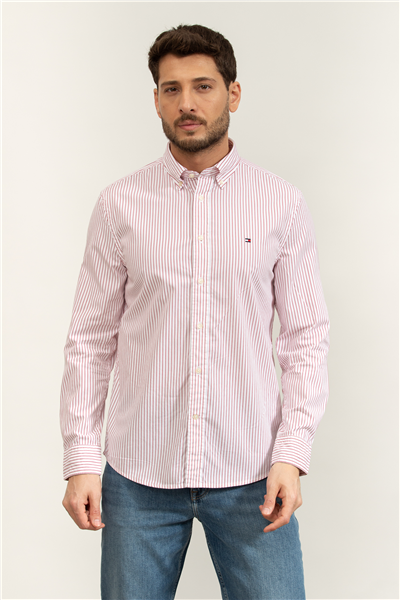 Tommy Hilfiger Core Hairline Poplin RF Shirt Erkek Gömlek