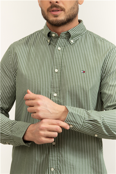 Tommy Hilfiger Core Hairline Poplin RF Shirt Erkek Gömlek