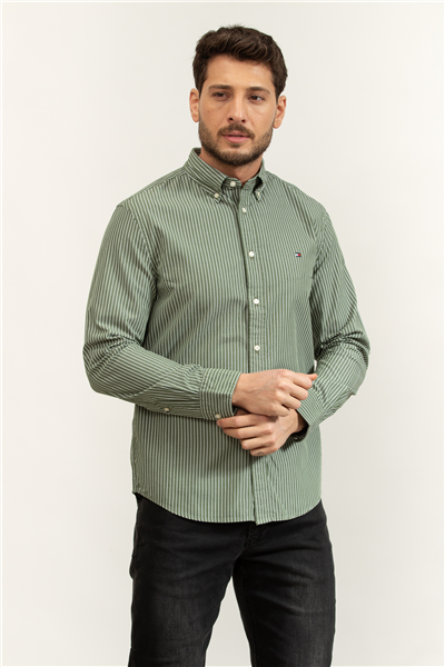 Tommy Hilfiger Core Hairline Poplin RF Shirt Erkek Gömlek