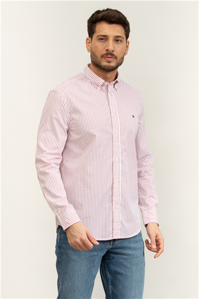 Tommy Hilfiger Core Hairline Poplin RF Shirt Erkek Gömlek