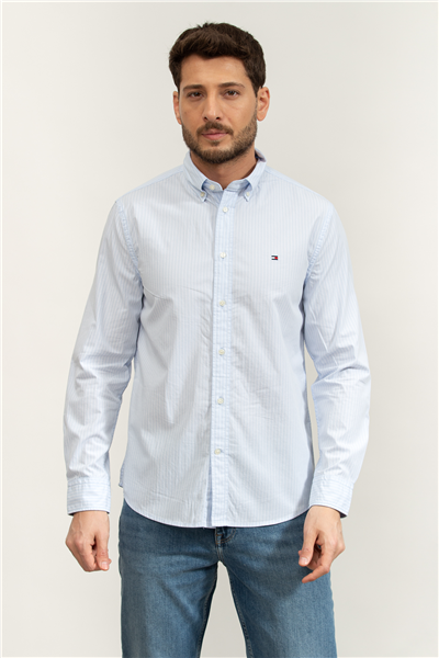 Tommy Hilfiger Core Hairline Poplin RF Shirt Erkek Gömlek