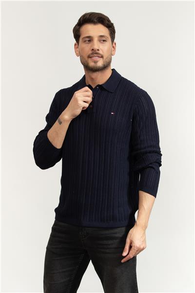 Tommy Hilfiger Elevated Structure Ls Polo Erkek Triko