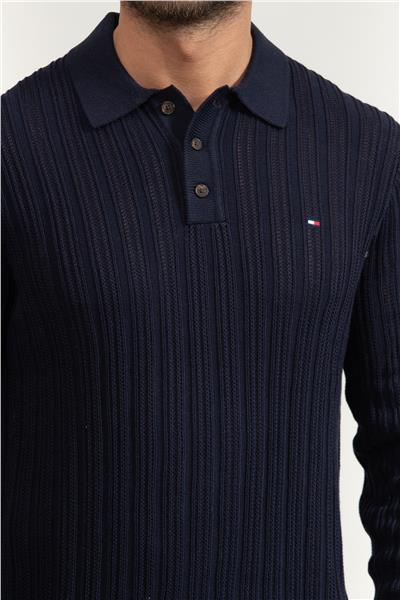 Tommy Hilfiger Elevated Structure Ls Polo Erkek Triko