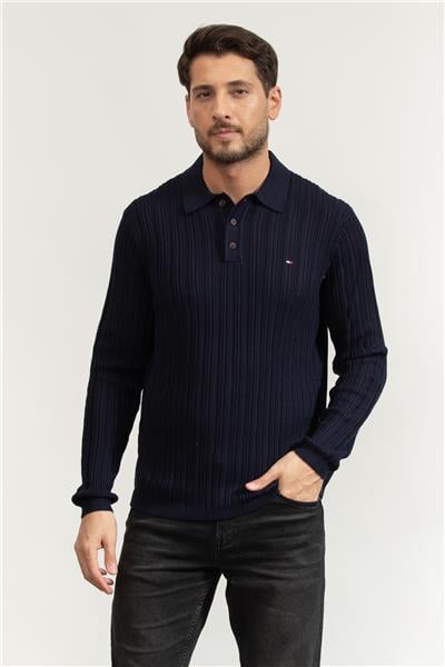 Tommy Hilfiger Elevated Structure Ls Polo Erkek Triko