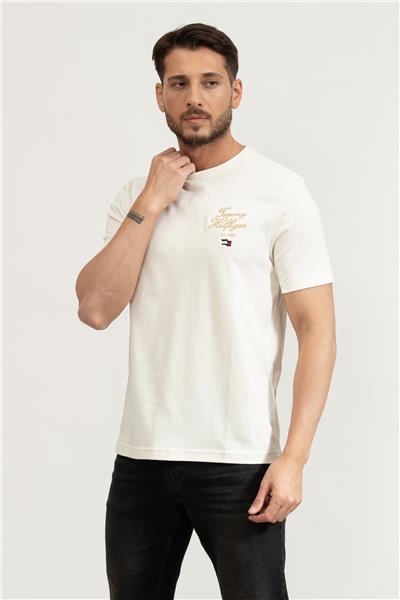 Tommy Hilfiger Erkek Bisiklet Yaka T-Shirt Sarı