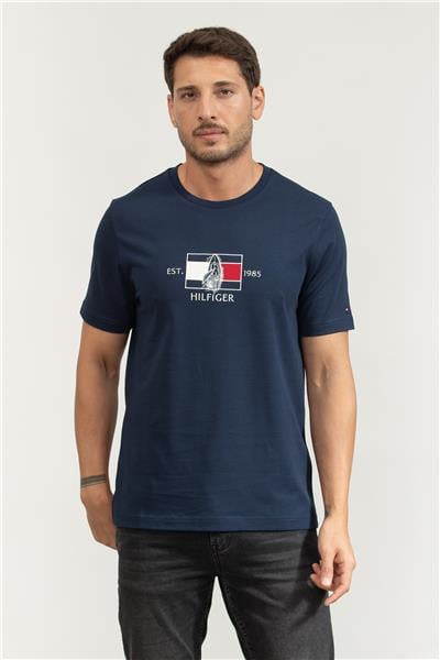 Tommy Hilfiger Erkek Bisiklet Yaka T-Shirt