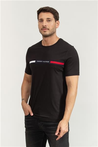 Tommy Hilfiger Hilfiger Chest Insert Tee Erkek Bisiklet Yaka T-Shirt