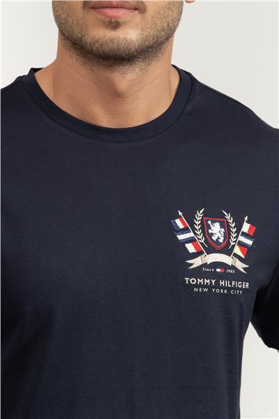 Tommy Hilfiger Erkek Bisiklet Yaka T-Shirt