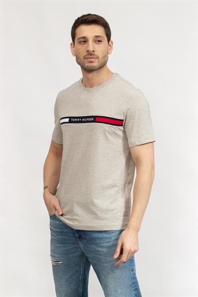 Tommy Hilfiger Hilfiger Chest Insert Tee Erkek Bisiklet Yaka T-Shirt