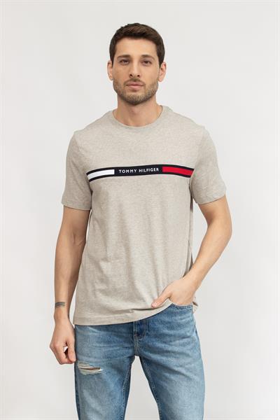 Tommy Hilfiger Hilfiger Chest Insert Tee Erkek Bisiklet Yaka T-Shirt