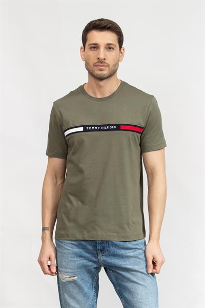 Tommy Hilfiger Hilfiger Chest Insert Tee Erkek Bisiklet Yaka T-Shirt