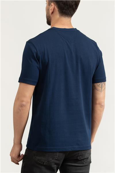 Tommy Hilfiger Erkek Bisiklet Yaka T-Shirt Mavi