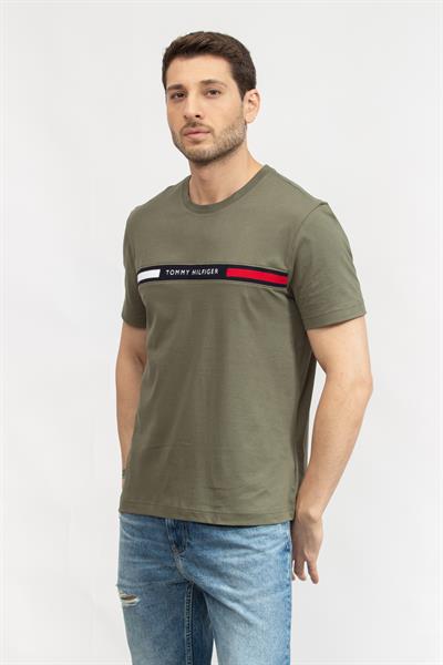 Tommy Hilfiger Hilfiger Chest Insert Tee Erkek Bisiklet Yaka T-Shirt