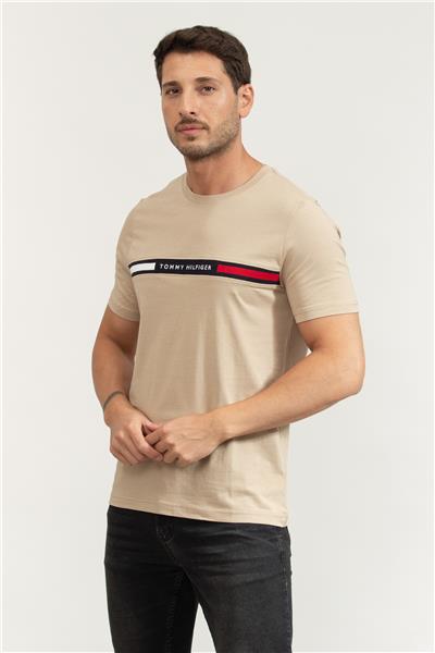 Tommy Hilfiger Hilfiger Chest Insert Tee Erkek Bisiklet Yaka T-Shirt