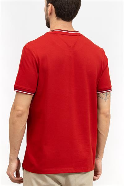 Tommy Hilfiger Erkek Bisiklet Yaka T-Shirt Kırmızı
